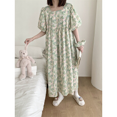 实拍实价 韩系简约舒适睡衣休闲宽松睡裙慵懒家居服