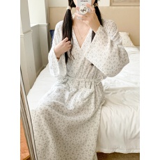 批发实拍实价 韩系小碎花简约舒适睡衣休闲宽松睡裙慵懒家居服