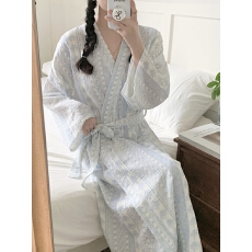 批发实拍实价 韩系温柔花色简约舒适睡衣休闲宽松睡袍慵懒家居服