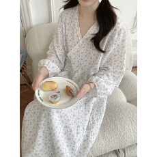 批发实拍实价 韩系碎花简约舒适睡衣休闲宽松睡袍慵懒家居服