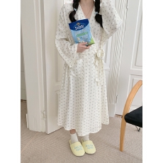 批发实拍实价 韩系小碎花简约舒适睡衣休闲宽松慵懒睡袍家居服