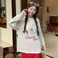 批发实拍165克雪花棉防晒衣长袖t恤2026夏季新款薄款上衣韩版女装