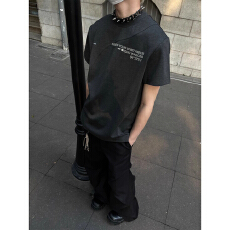 批发官图220克曼巴棉短袖<b class='q'>t</b><b class='q'>恤</b>男夏2026新款宽松潮正肩印花圆领上衣女装