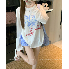 批发实拍165克雪花棉防晒衣长袖t恤2026夏季新款薄款上衣韩版<b class='q'>女装</b>