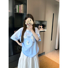 批发实拍纯棉短袖<b class='q'>t</b><b class='q'>恤</b>夏2026新款刺绣花复古条纹修身正肩圆领上衣女装