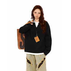 批发实拍<b class='q'>大码</b>女装长袖<b class='q'>t</b><b class='q'>恤</b>卫衣男秋季新款中长宽松纯色假两件圆领上衣