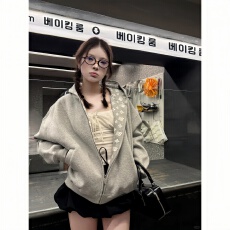 批发官图特价<b class='q'>大码</b>女装长袖t恤卫衣女秋季薄拉链开衫外套新款连帽上衣