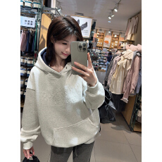 批发实拍实价卫衣女秋冬加绒加厚新款中长<b class='q'>宽松</b>字母凹凸印连帽保暖<b class='q'>上衣</b>