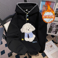 批发<b class='q'>实拍</b><b class='q'>大码</b><b class='q'>女装</b>200斤卫衣女冬季加绒新款潮刺绣花连帽宽松保暖上衣