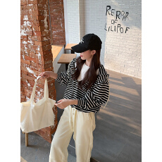 批发<b class='q'>实拍</b><b class='q'>大码</b><b class='q'>女装</b>卫衣秋季薄款2025潮新款假两件条纹连帽宽松韩版上衣