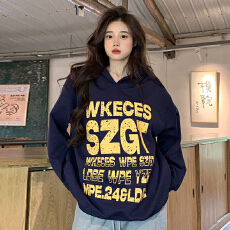 批发卫衣<b class='q'>男</b>女情侣装春秋薄2025春秋新款宽松印花<b class='q'>外套</b>连帽韩版上衣