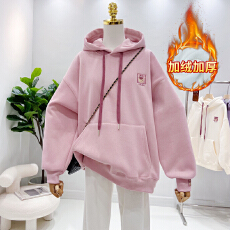 批发官图特价华棉复合400克卫衣女秋冬刺绣加绒加厚保暖上衣大码<b class='q'>女装</b>