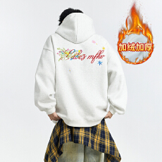 批发官图大码女装加绒<b class='q'>情侣</b><b class='q'>卫衣</b>男女秋冬潮新款宽松刺绣花保暖<b class='q'>韩版</b>上衣