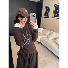 批发240克雪花羊绒长袖<b class='q'>t</b><b class='q'>恤</b>打底衫女薄款春秋撞色新款<b class='q'>宽松</b>圆领上衣