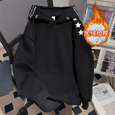 批发实拍特价卫衣男女装加绒情侣潮牌设计感秋冬新款刺绣宽松保暖上衣