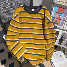 批发实拍特价长袖t恤打底衫<b class='q'>女装</b>新款潮薄款美式条纹中长春秋圆领上衣