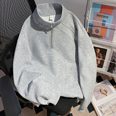批发实拍特价薄款<b class='q'>卫衣</b>男女情侣装春秋薄新款宽松<b class='q'>拉链</b>美式螺纹拼接上衣