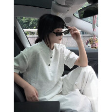 批发官图特价220克曼巴棉<b class='q'>短袖</b>t恤男女<b class='q'>情侣装</b>夏纯色新款正肩立领领上衣