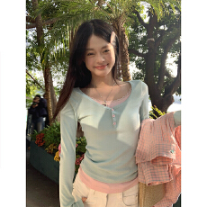 批发官图特价羊多莉羊绒260克长袖t恤<b class='q'>女</b>春秋新款假两件蕾丝花边打底衫