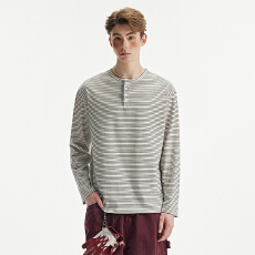 批发官图特价300克<b class='q'>条纹</b><b class='q'>长袖</b><b class='q'>t</b><b class='q'>恤</b>男女情侣装春秋新款潮牌正肩亨利领上衣