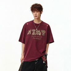 批发官图特价32支双纱纯棉短袖<b class='q'>t</b><b class='q'>恤</b>男女潮牌情侣装夏刺绣宽松圆领上衣