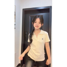 批发官图特价1*1纯棉螺纹210克短袖t恤<b class='q'>女装</b>夏新款韩系刺绣POLO领上衣