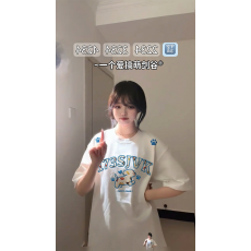 批发32支双纱纯棉短袖t恤男女潮牌情侣装夏刺绣宽松圆领上衣