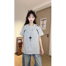 批发官图特价曼巴棉短袖t恤男女情侣装夏新款设计感插色宽松圆领上衣