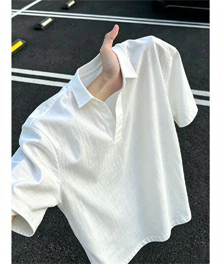 반팔 티셔츠 남녀 커플룩 여름 새로운 루즈핏 오래된 돈 바람 단색 POLO 칼라 한국 스타일 맨위