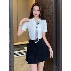 批发衬衫包臀裙套装夏季新款衬衣美容师<b class='q'>酒店</b>前台按摩足浴技师<b class='q'>工作服</b>女