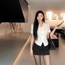 批发空姐制服酒店足浴技师工作服<b class='q'>套装</b>女前台正装白色衬衫<b class='q'>职业</b>装夏