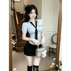 批发性感气质职业ol制服包臀裙套装女足疗spa养生按摩足浴技师工作服