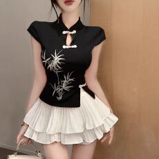 批发夜场上班衣服减龄套装新款旗袍足疗按摩服洗浴足浴技师工作服裙子