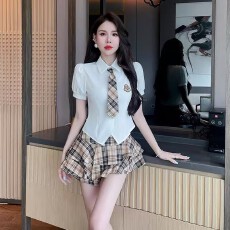 足浴KTV性感工作制服女夏季尚显瘦按摩养身馆套装裙8628短袖裙子