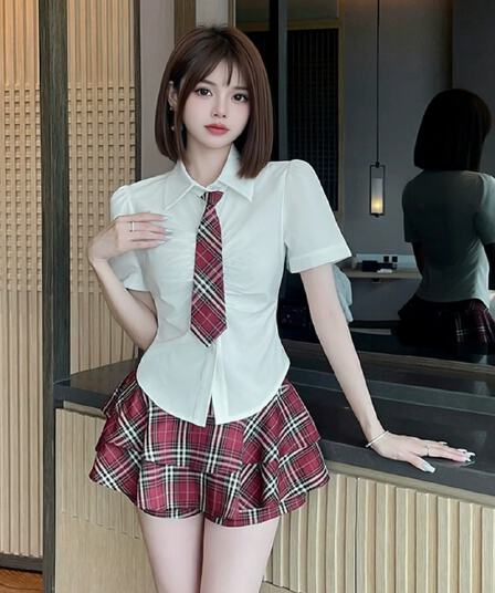 학원 스타일 셔츠 플리츠 치마 세트 여성 연령 감소 jk 작업복 투피스 세트 발 치료 클럽 하우스 발 욕조 기술자 서비스