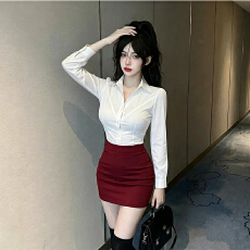 批发夜总店性感连衣<b class='q'>裙</b>减龄白衬衫黑包臀<b class='q'>裙</b>职业套装气质足浴技师工作服