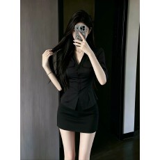 批发夜总店新款性感<b class='q'>连衣裙</b>子减龄柔式女装秘书制服足浴spa技师工作服