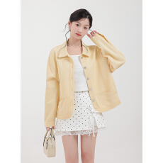 批发实拍2025秋季韩版宽松黄色牛仔外套女学生<b class='q'>甜美</b>百搭上衣牛仔衣