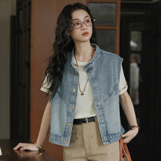 批发时尚无袖<b class='q'>牛仔</b><b class='q'>马甲</b>女2026春季新款韩系chic百搭坎肩<b class='q'>背心</b>外套上衣潮