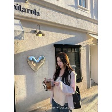 Siiooye 漫绒肌理淡人氛围 含羊驼毛系带开衫毛衣女秋季宽松外套