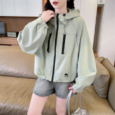 批发实拍拉链<b class='q'>风衣</b>外套春秋薄长袖卫衣女<b class='q'>韩版</b>设计感上衣网红