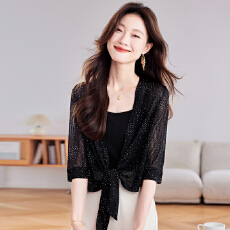 批发2026春夏新款开衫时尚百搭短款防晒外搭<b class='q'>蕾丝</b>欧钻<b class='q'>披肩</b>小外套