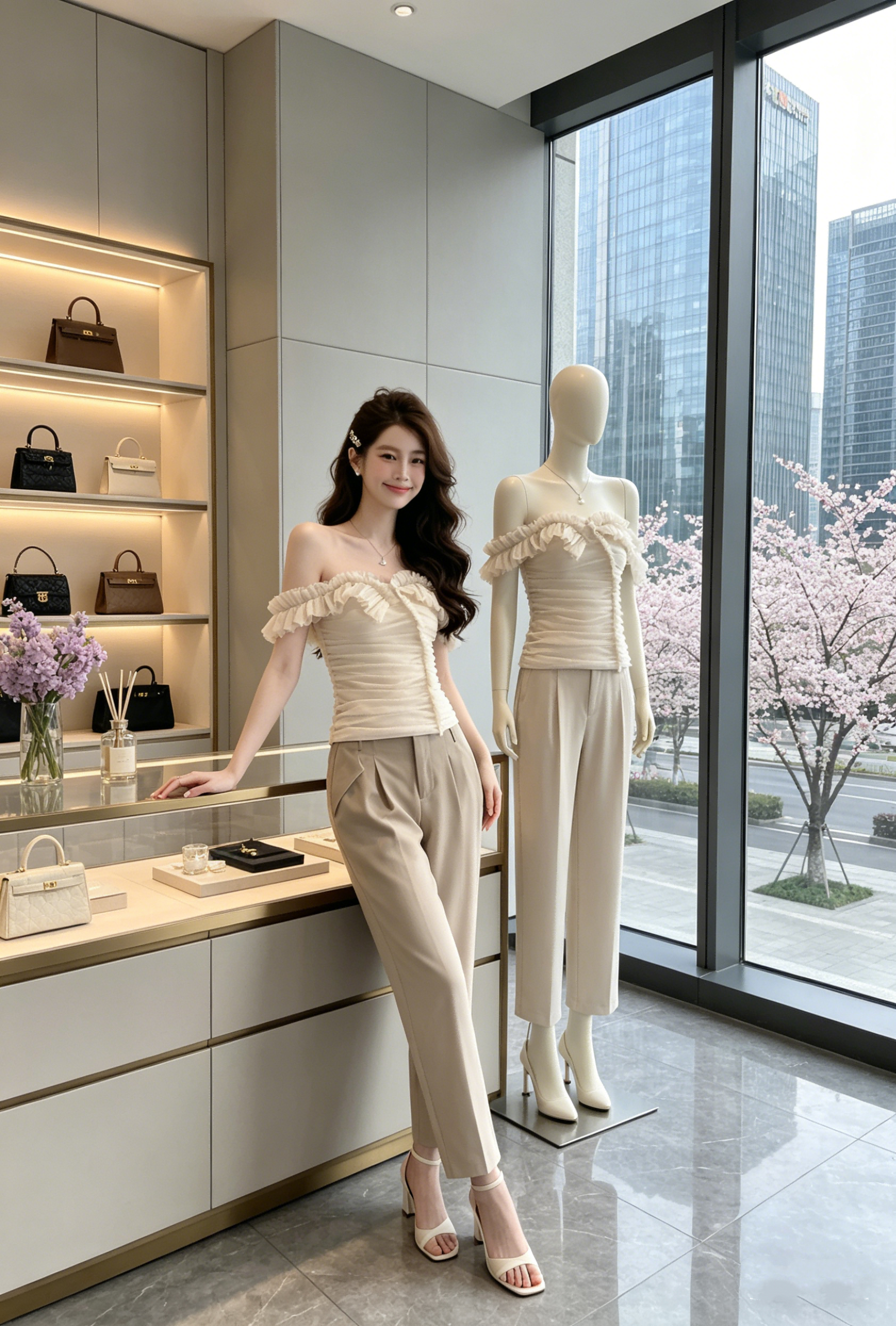 감사합니다. 아니요 고기 망사 오프숄더 민소매 몸매 가꾸기 조끼 여성 여름 3 차원 주름 디자인 센스 얇고 가벼운 통기성 맨위