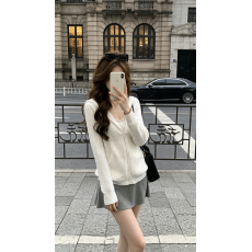 批发CallmeEar//连帽麻花毛织开衫开衫女早秋款宽松拉链<b class='q'>毛衣</b>外套