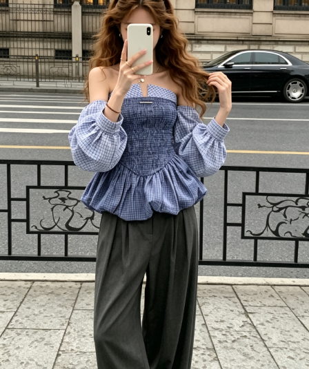 mam 스트라이프 명중 가져 가라. 튜브탑 버블 치마 가을 새로운 해변가 여성 드레스 파란색 고급 패치워크 치마