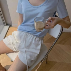 批发【亚麻+内里】白色短裤女夏季新款大码胖mm显瘦<b class='q'>高腰</b>休闲宽松