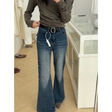 批发OoH 春季弹力牛仔喇叭<b class='q'>裤</b><b class='q'>高腰</b>显瘦拖地<b class='q'>裤</b>不贴切显瘦女装牛仔<b class='q'>裤</b>