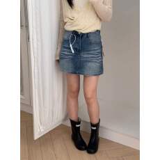 批发OoH高腰<b class='q'>牛仔</b>短裙女夏季防走光 A 字半身裙显瘦百搭辣妹<b class='q'>包臀裙</b>