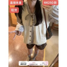 批发2025秋冬款日韩系小众甜美软糯针织开衫马甲背心毛衣女叠穿上衣