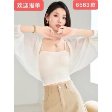 批发亚麻针织开衫镂空防晒<b class='q'>外套女</b>吊带连衣裙外搭夏季披肩薄款空调罩衫
